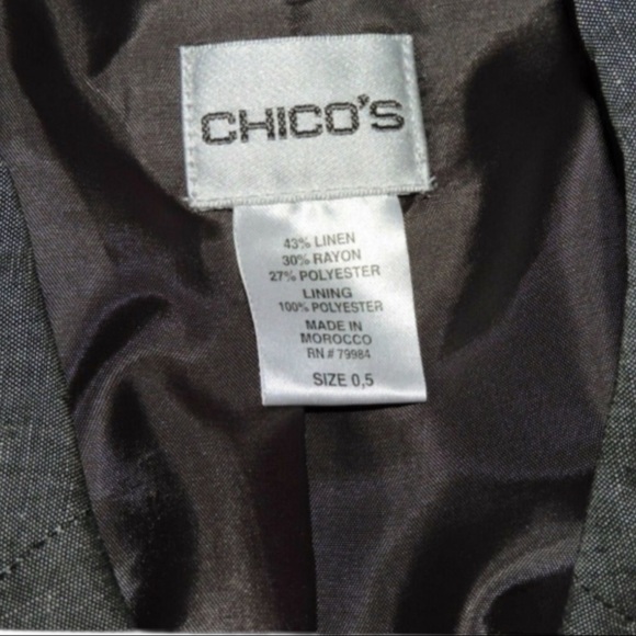 Chicos 0.5 Gray Blazer Womens Small 6 - Picture 6 of 7